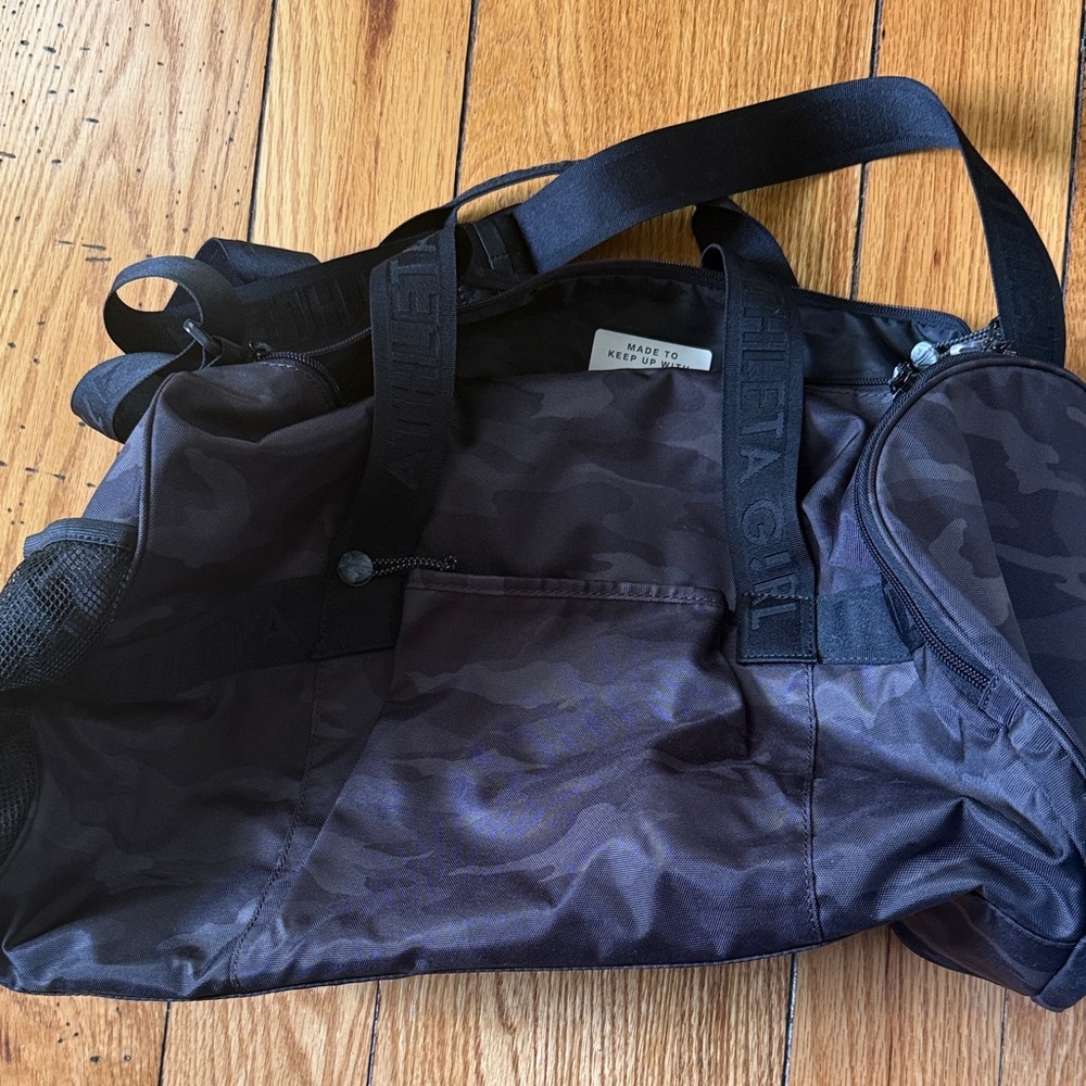 Athleta Kids Black Camo Duffel Bag